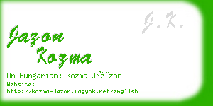 jazon kozma business card